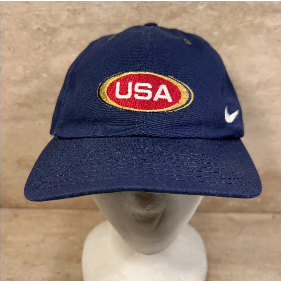 Vintage Nike Usa Hat Side Swoosh Usa Made Snapback Cap Back Tab